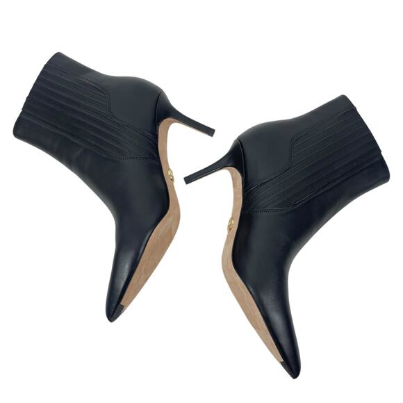 Veronica Beard Lisa Leather Mid Heel Ankle Bootie Boots Black Size 9.5M - Picture 8 of 13